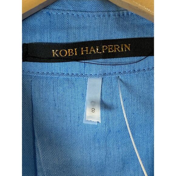 Kobi Halperin Women's Size S Blue Genevieve Embroidered Linen-Blend Blouse NWOT - Picture 8 of 9